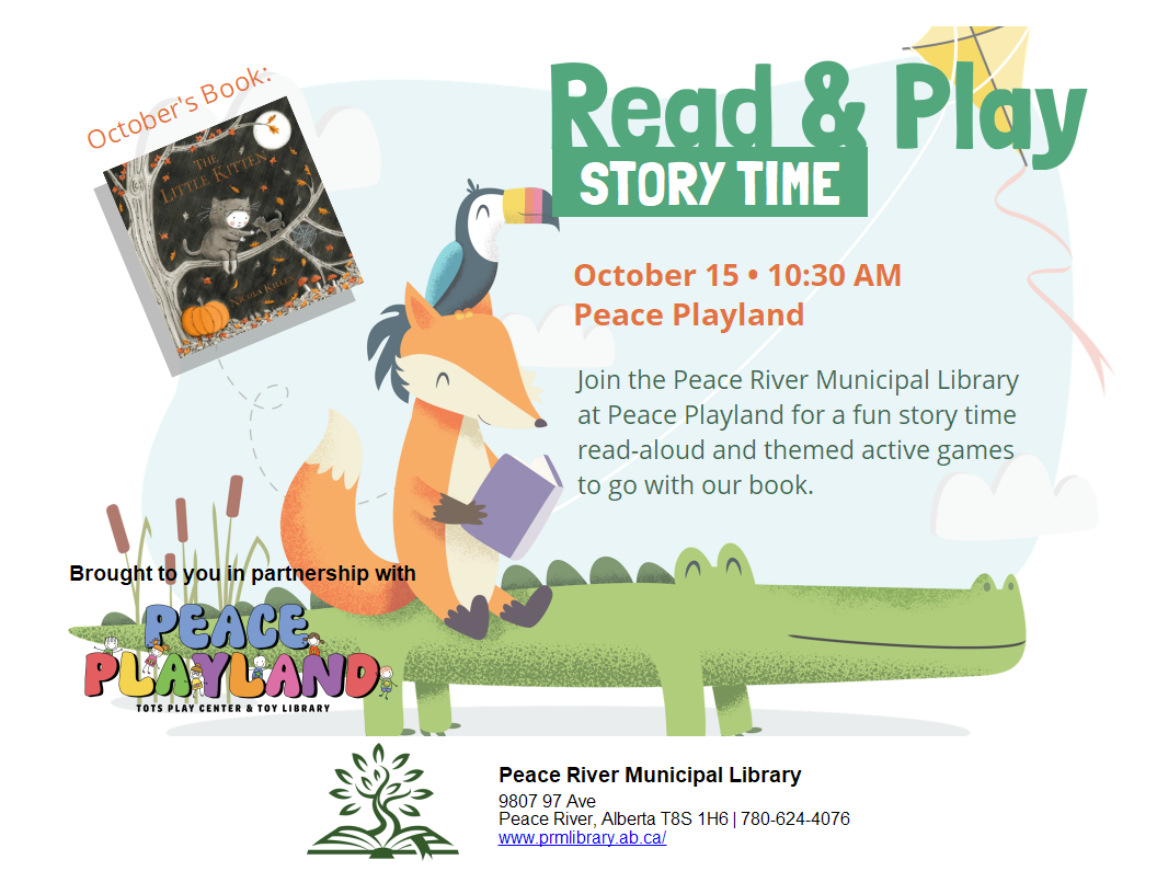 Read & Play at Peace Playland - October 15 at 10:30am. Read & Play at Peace Playland - October 15 at 10:30am.
