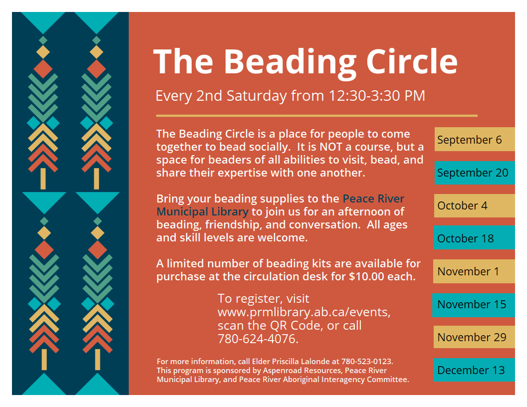 Beading Circle - September 6 & 20 from 12:30 to 3:30pm. Beading Circle - September 6 & 20 from 12:30 to 3:30pm.