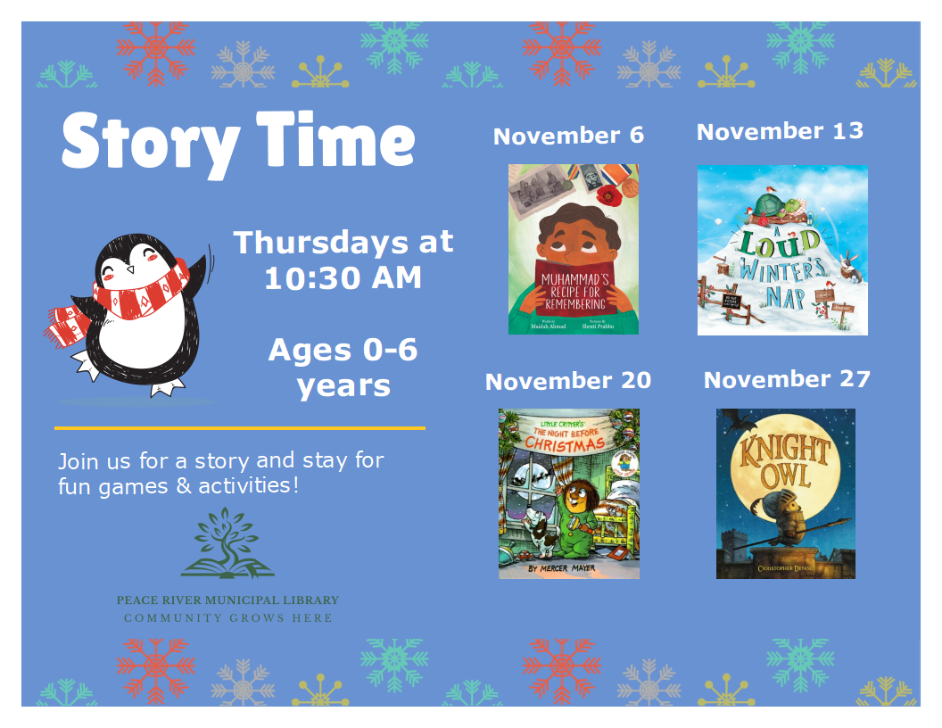 Trim the Tree Story Time - November 20 from 10:30 to 11:30 am.
