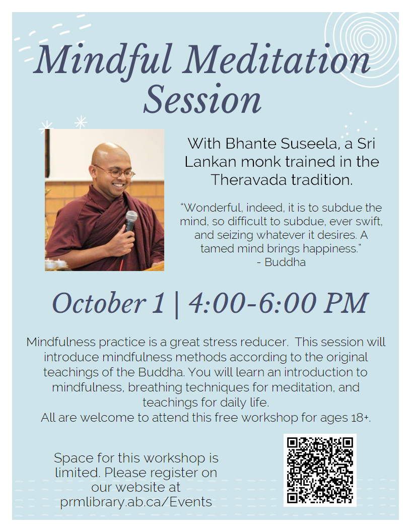 Mindful Meditation Session - October 1 from 4 to 6 pm. Mindful Meditation Session - October 1 from 4 to 6 pm.