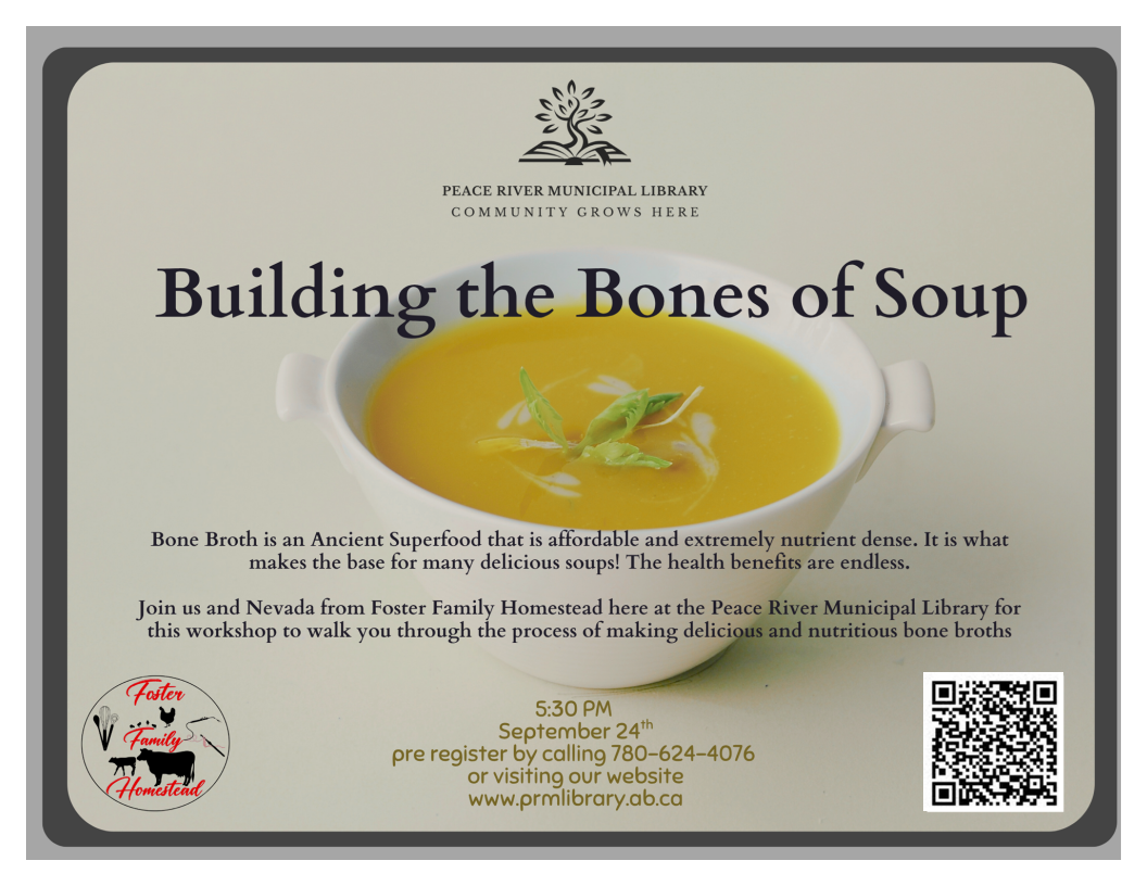 Building the Bones of Soup - September 24 at 5:30pm. Building the Bones of Soup - September 24 at 5:30pm.