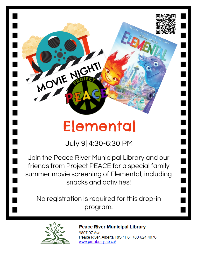 Movie Night: Elemental - July 9 at 4:30pm.