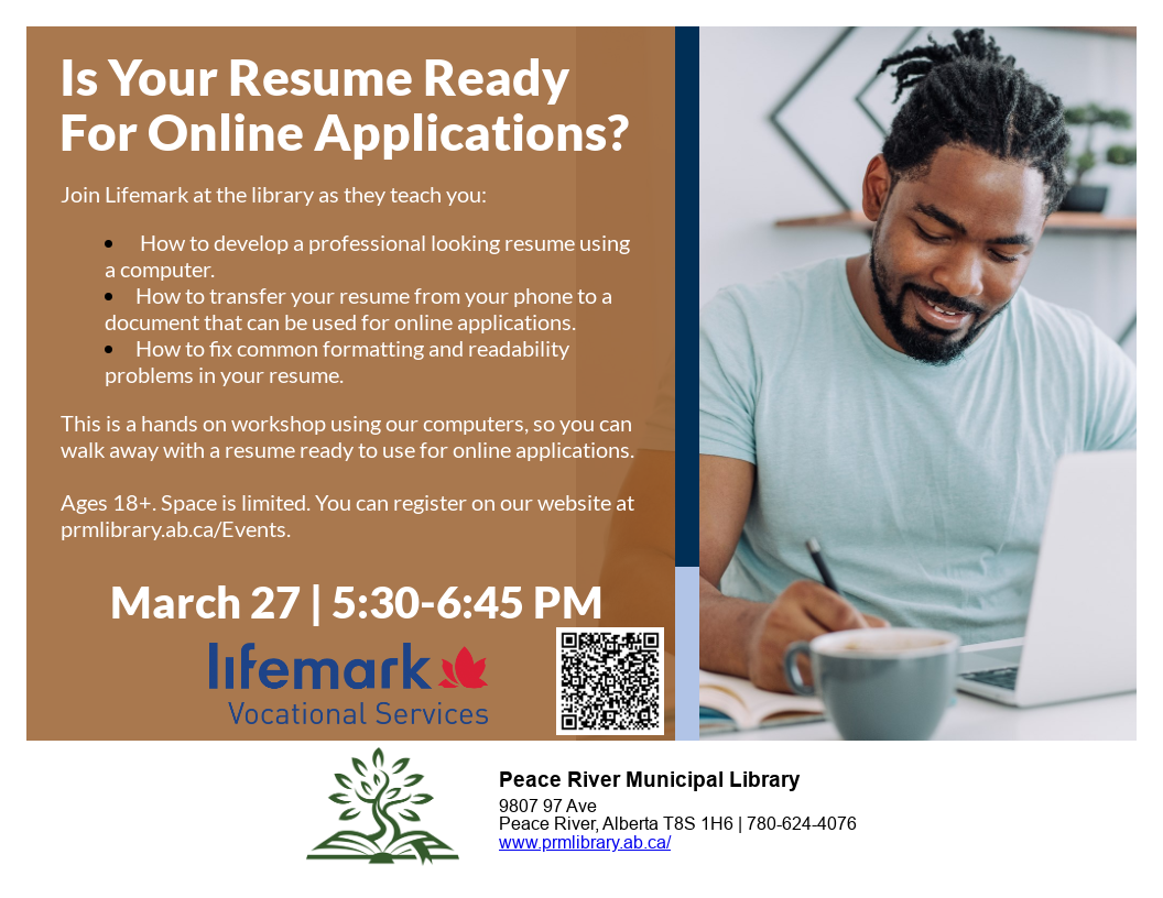 Lifemark Resume Workshop - March 27th from 5:30 to 6:45pm