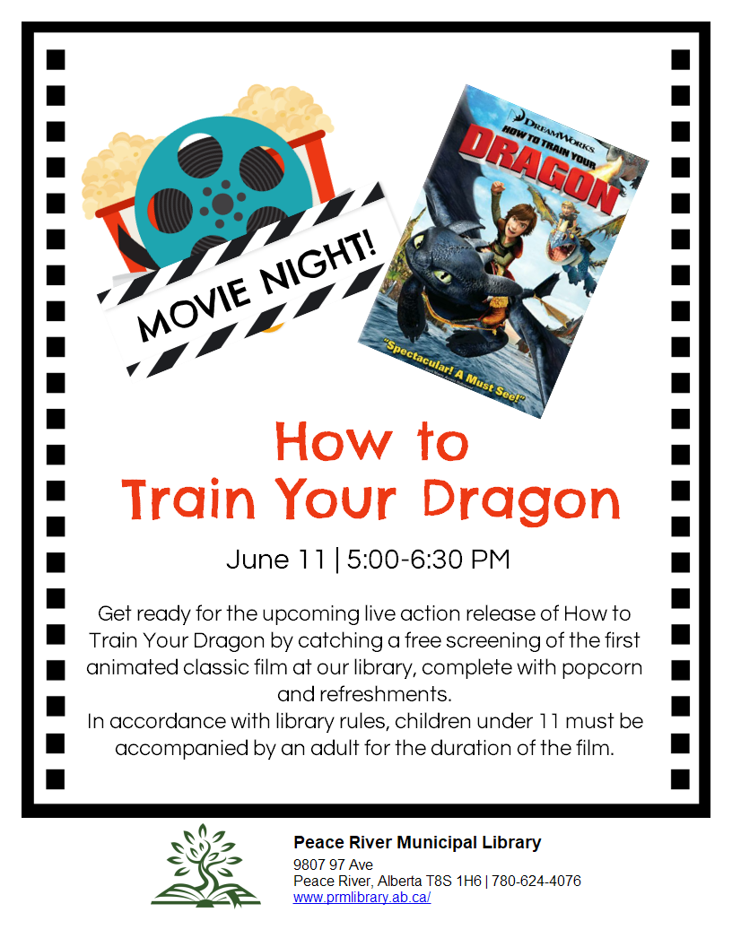 Movie Night: How to Train your Dragon - June 11 at 5pm.