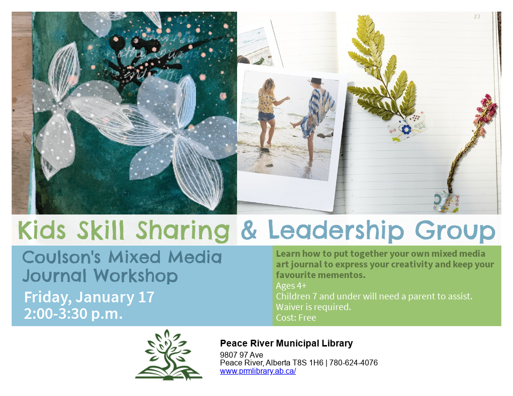 Kids' Skill Sharing & Leadership Group - January 17 from 2 to 3:30pm. Ages 7+. Registration required. Kids' Skill Sharing & Leadership Group - January 17 from 2 to 3:30pm. Ages 7+. Registration required.