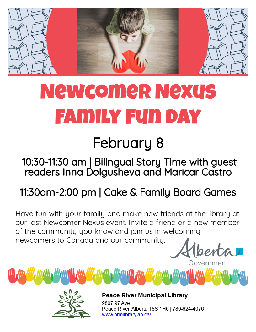 Newcomer Nexus Family Fun Day - Feb. 8th from 10:30am to 2pm.