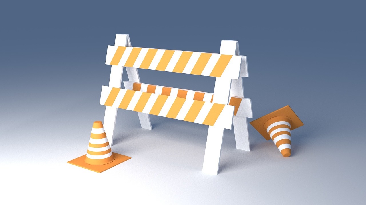Construction Sign and Cones