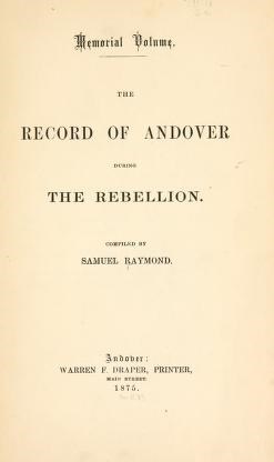 The Record of Andover During the Rebellion