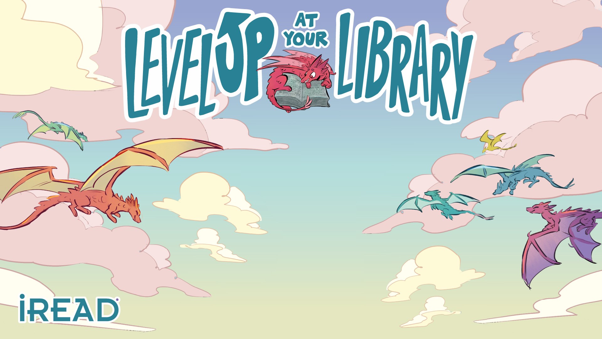 level up at the library iRead graphic
