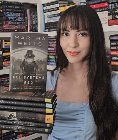 Staff holding The Buffalo Hunter by Stephen Graham Jones