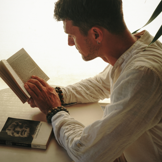 Man reading.