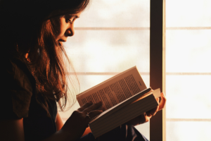 Woman reading.