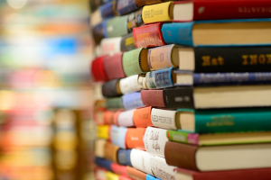 Stacks of books.