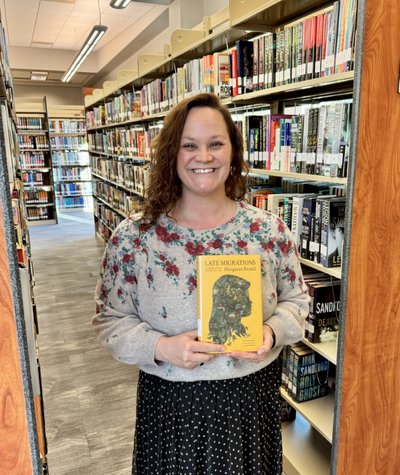 Staff holding The Buffalo Hunter by Stephen Graham Jones