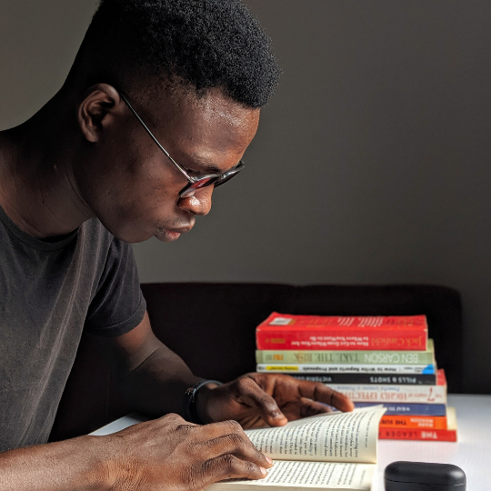 Man reading.