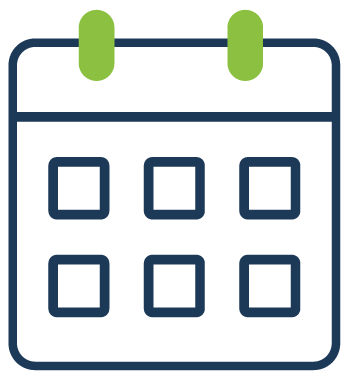Icons - Calendar Outline - Navy Blue Green