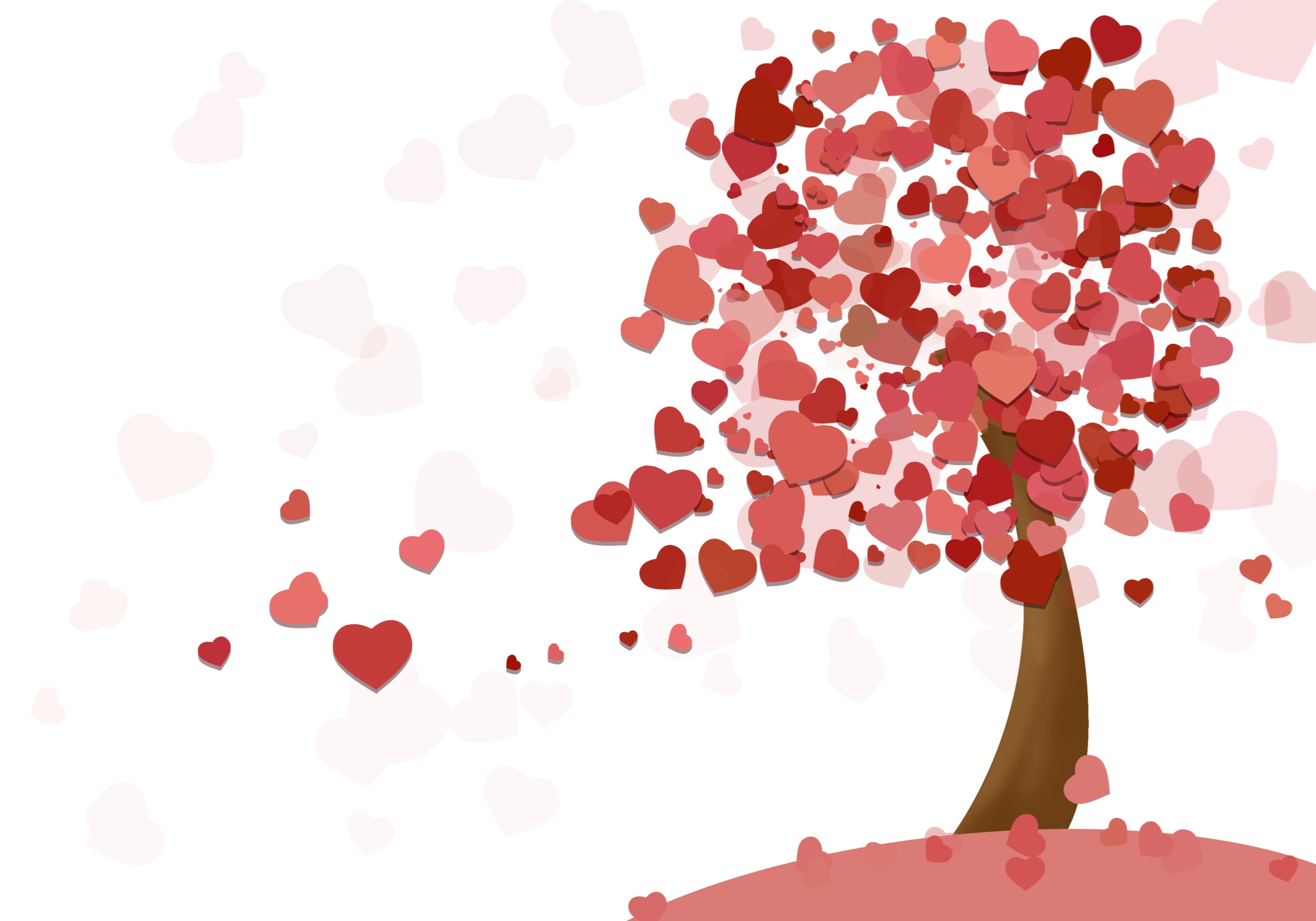 Hearts pink mother's red tree valentines day mothers day love romance