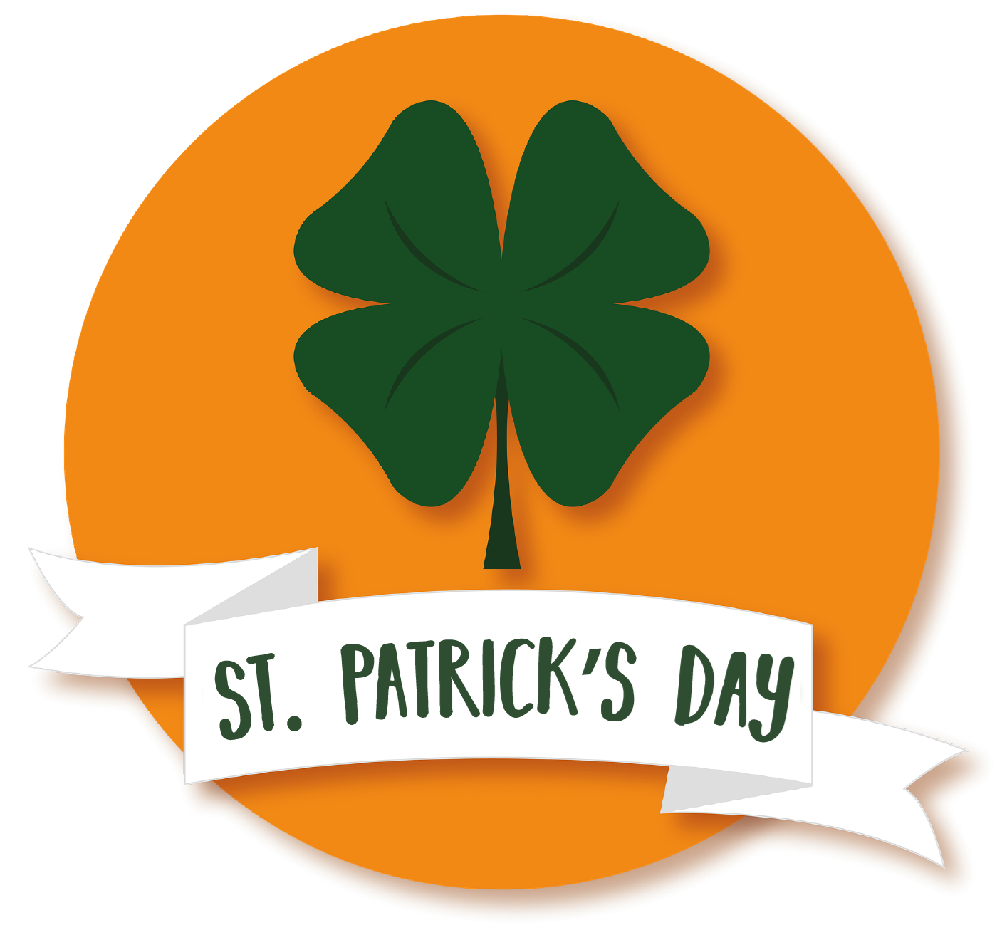 St patricks day st. patrick's day logo shamrock clovers circle orange green