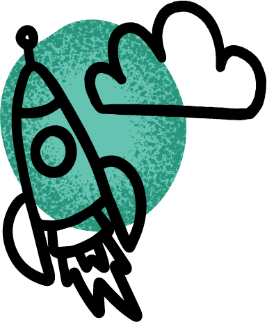 Icons - Rocket Drawing - Teal