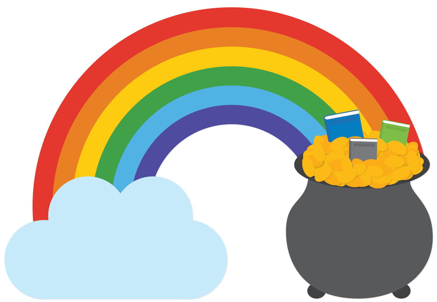 Icons - St. Patrick's Day - Rainbow Blue Cloud