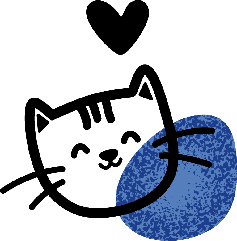 Icons - Cat Drawing - Blue