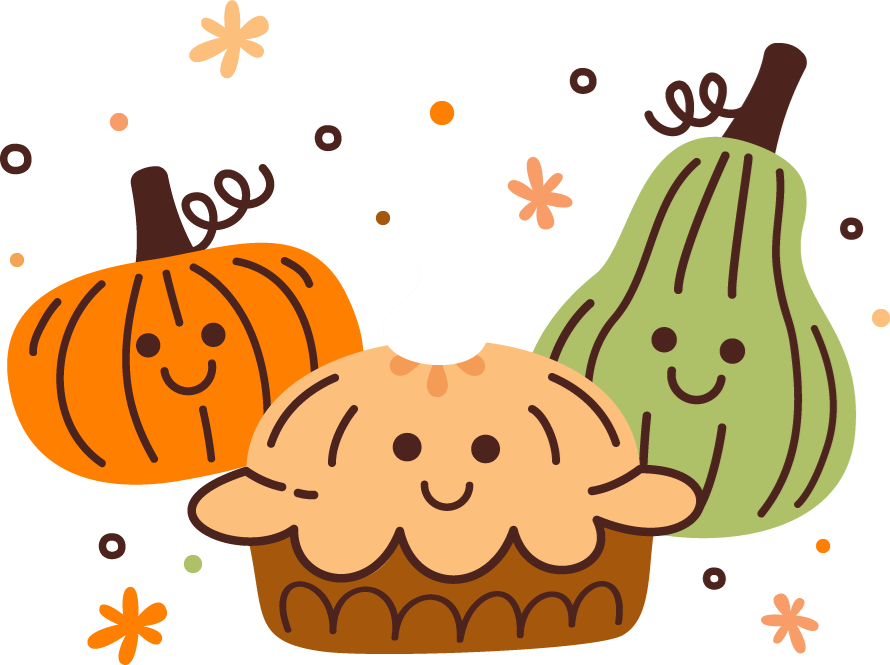 Icons - Pumpkins and Pie - Orange