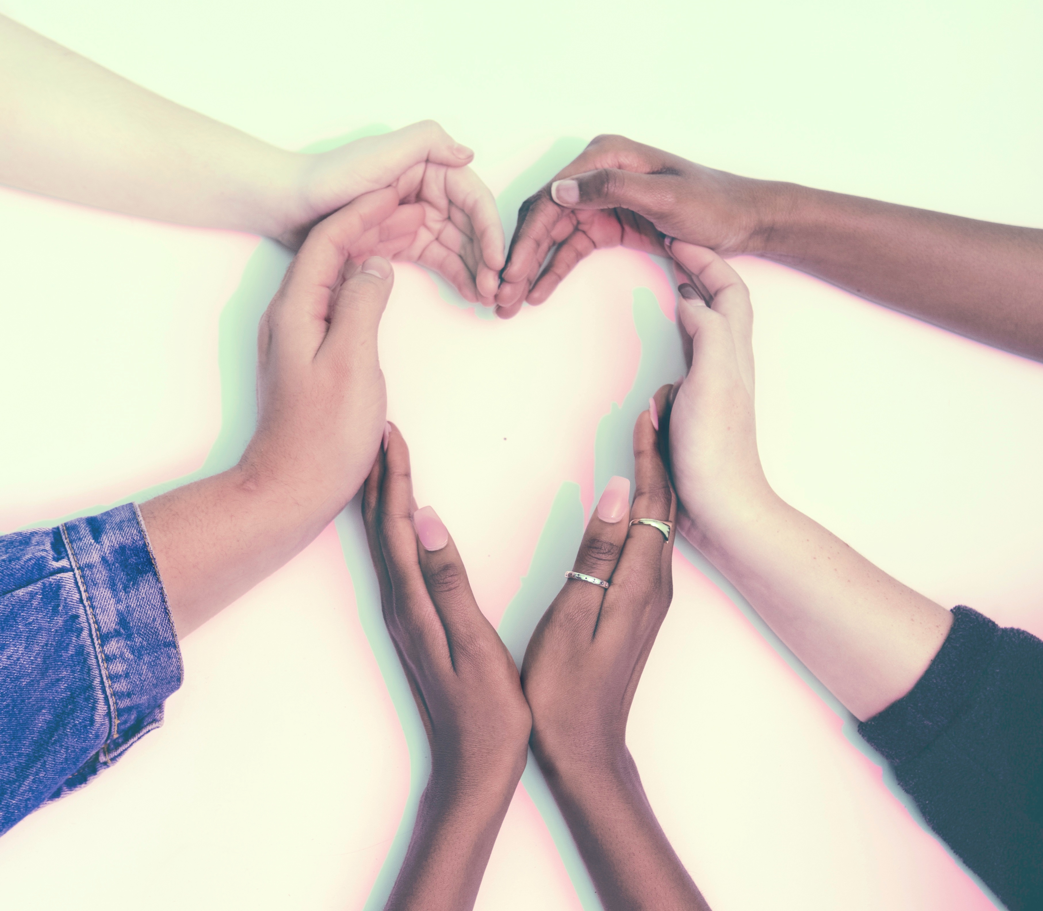 Heart Hands as a Group of People Connected Together