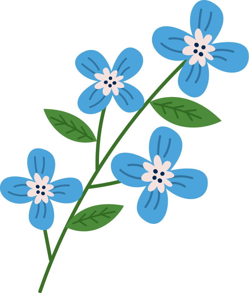 Icons - Flower Branch - Blue
