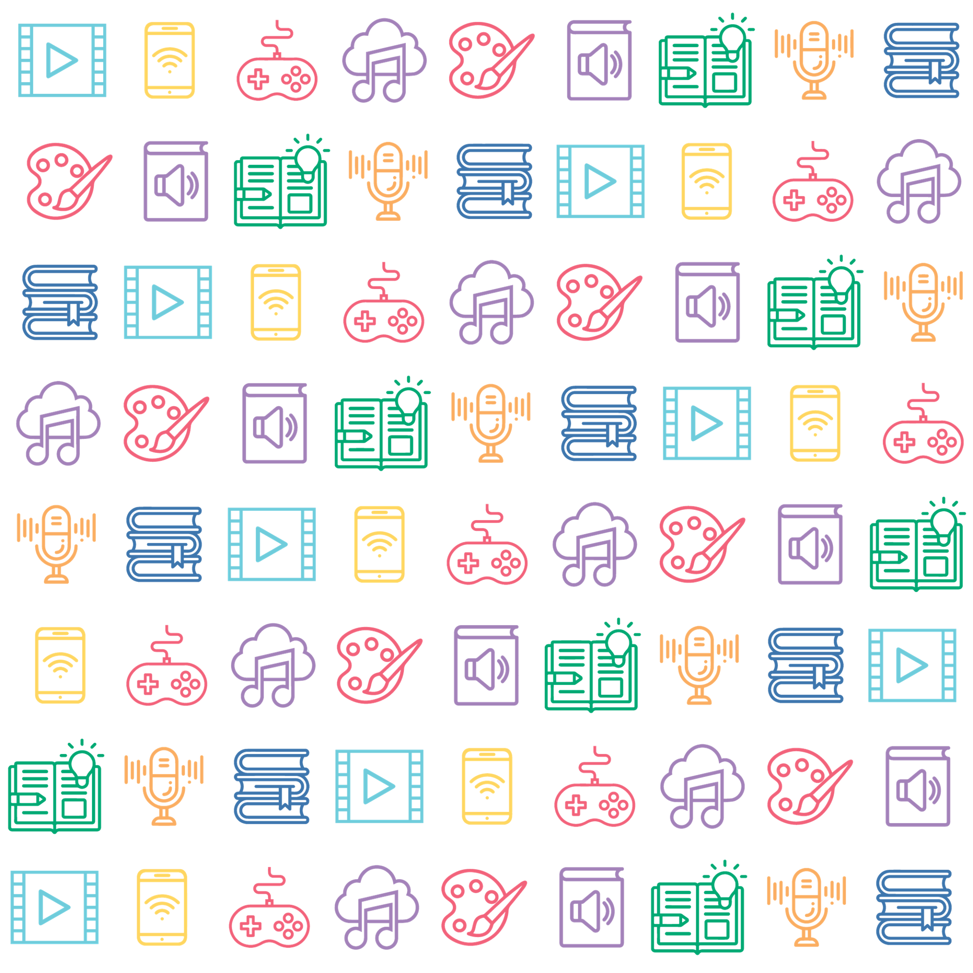 Backgrounds - Library Icons - Rainbow