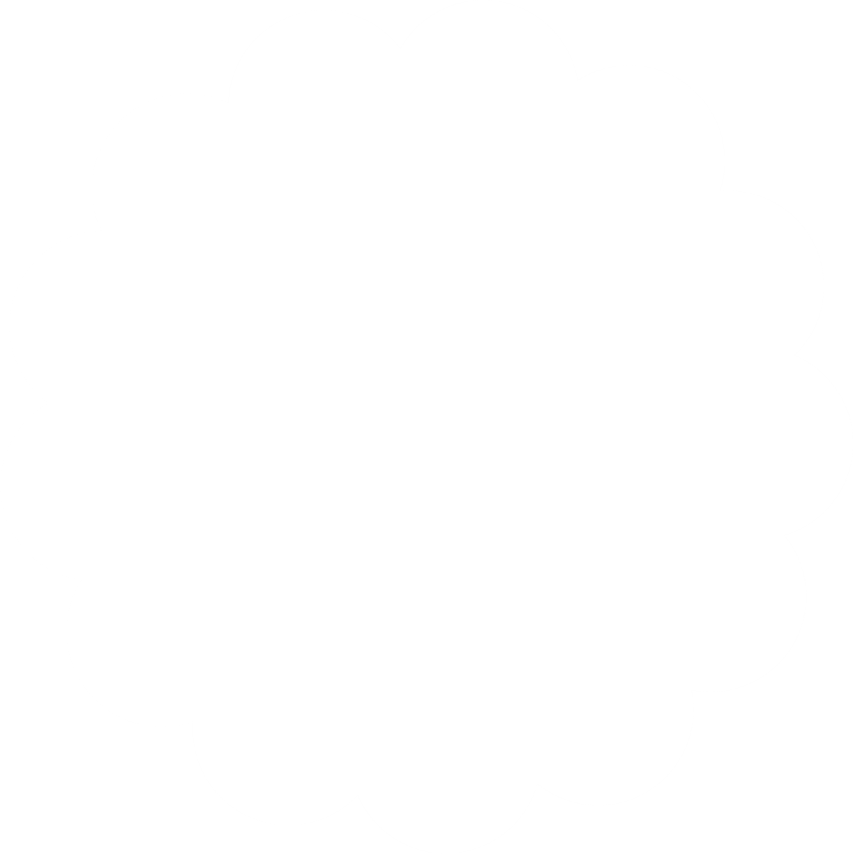 Scalloped white circle