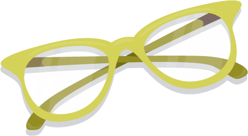 Folded Green Reading Glasses