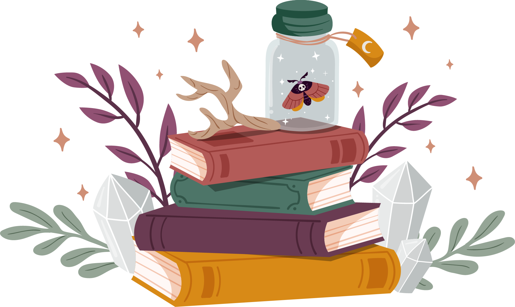 Icons - Cozy Halloween Books - Purple Green
