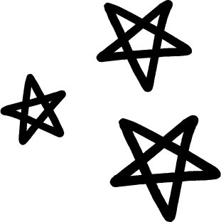 Icons - Stars Drawing - Black