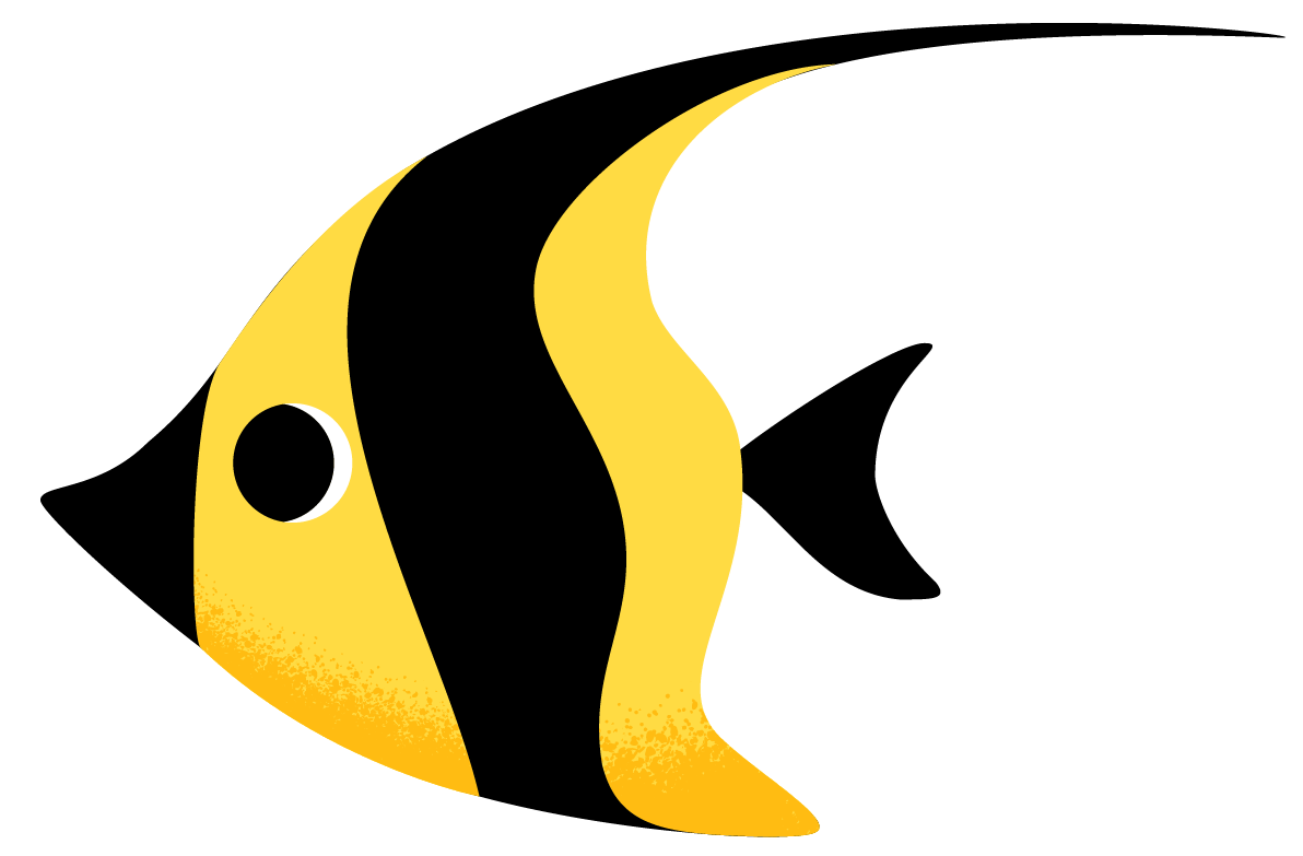 Icons - Ocean Fish - Black Yellow - 2