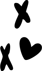 Icons - Heart and X Drawing - Black