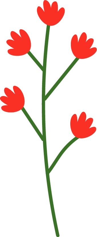 Icons - Small Flower Buds - Red