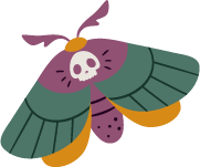 Icons - Skull Moth - Teal