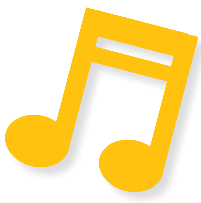 icons - summer reading 2018 music notes - yellow