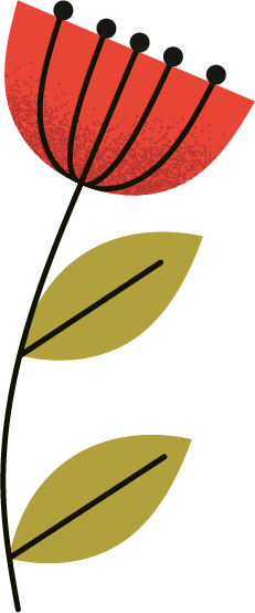 Icons - Flower Stem - Red