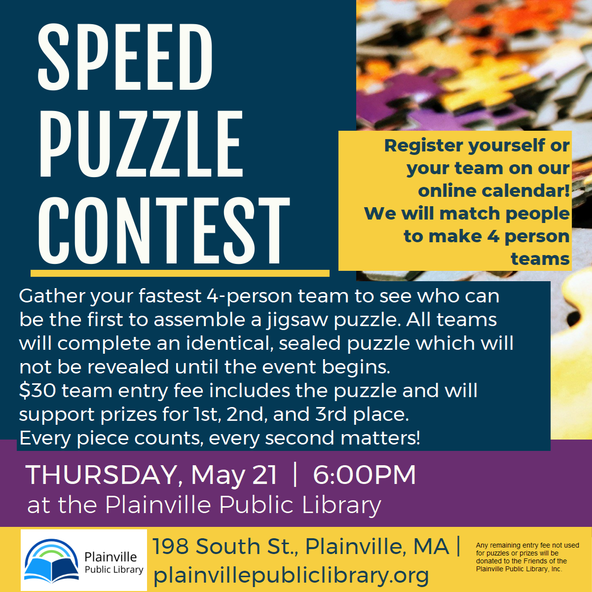 Speed puzzle contest may 21 at 6:00pm