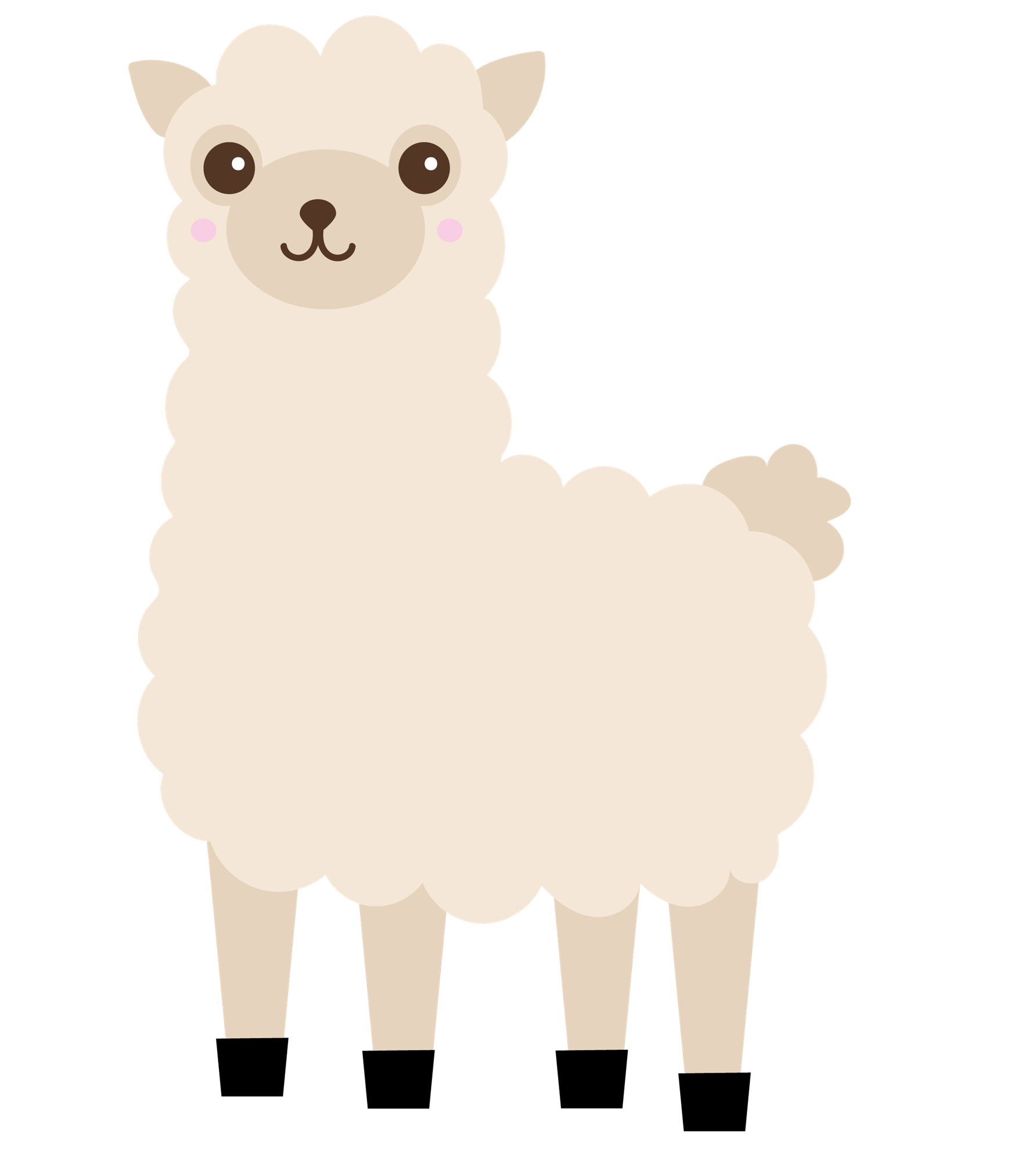Icons - Animals Llamas Alpacas Cute 2 - Tan