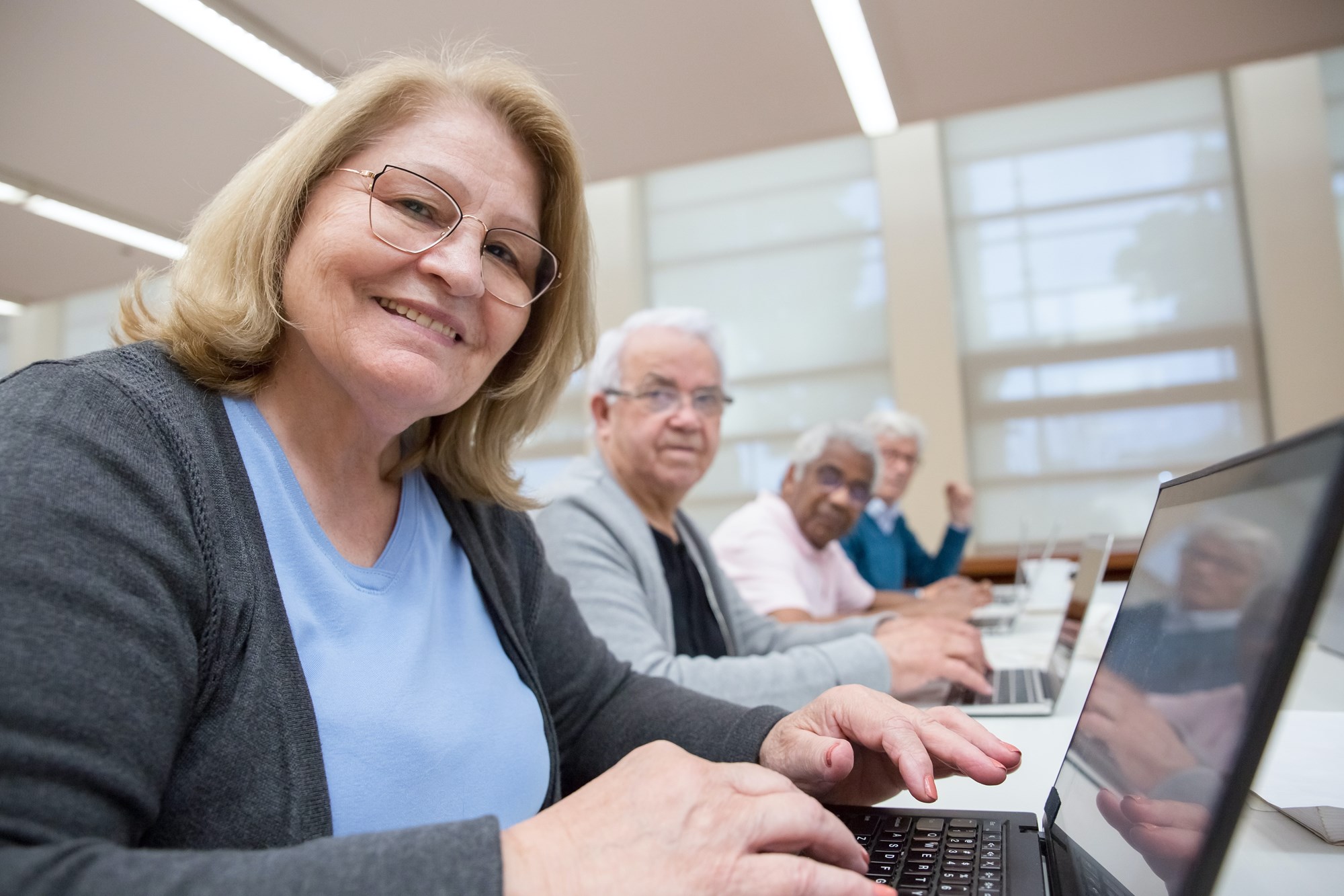 Senior Adults Using Computers