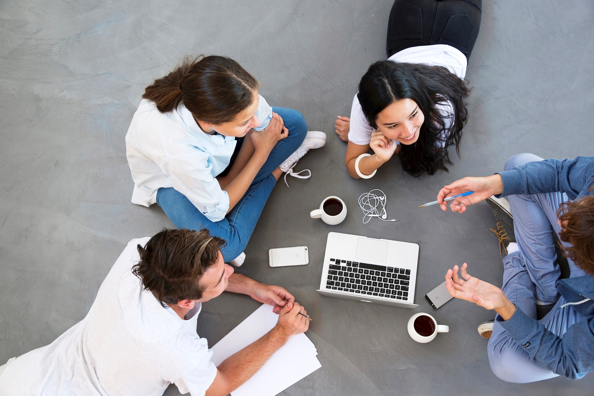 Group of Students Talking in a Circle