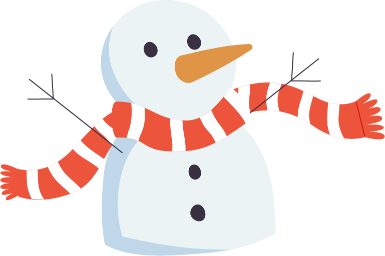 Icons - Snowman with Scarf - Red