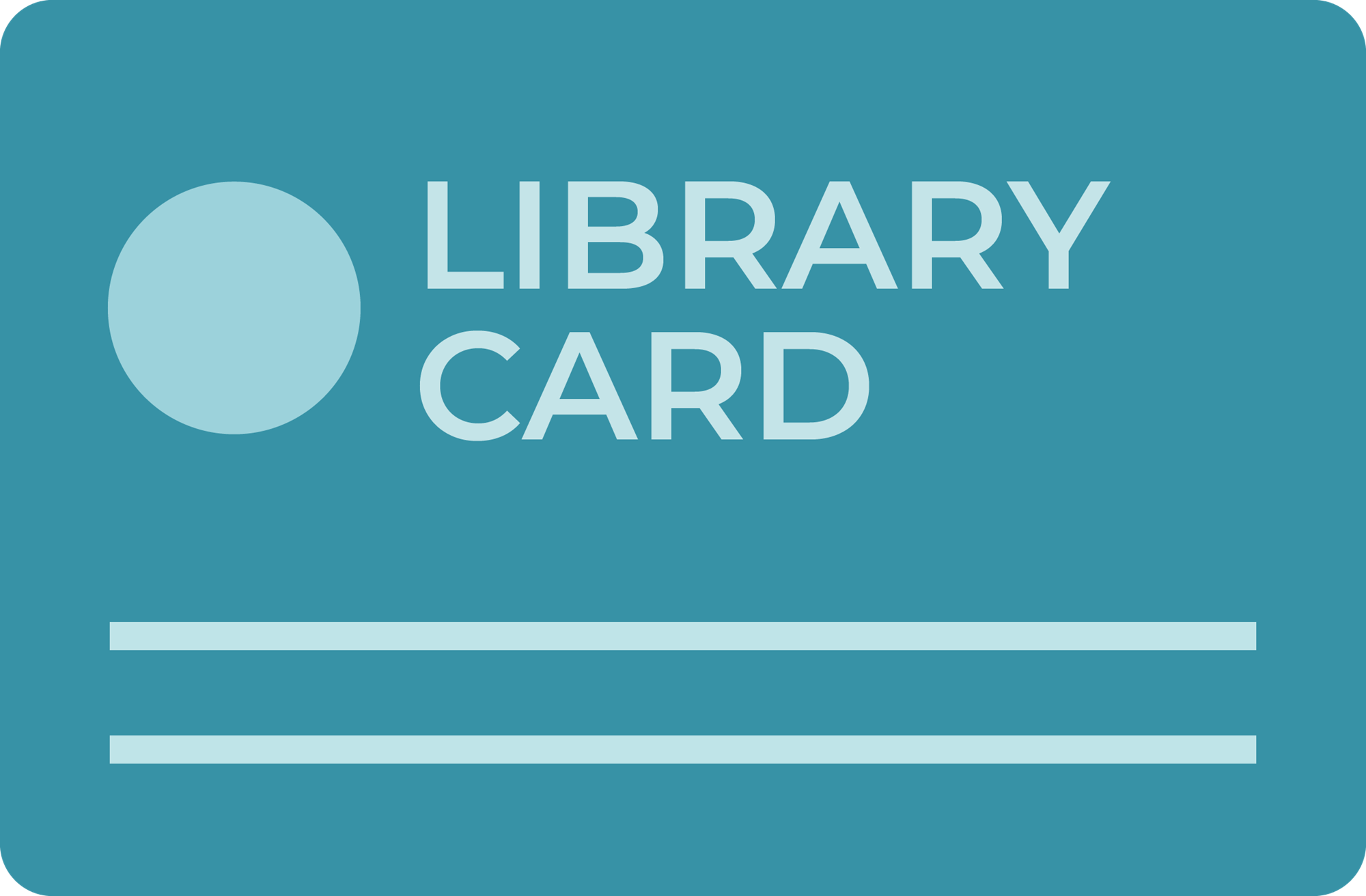 Library card icon - teal