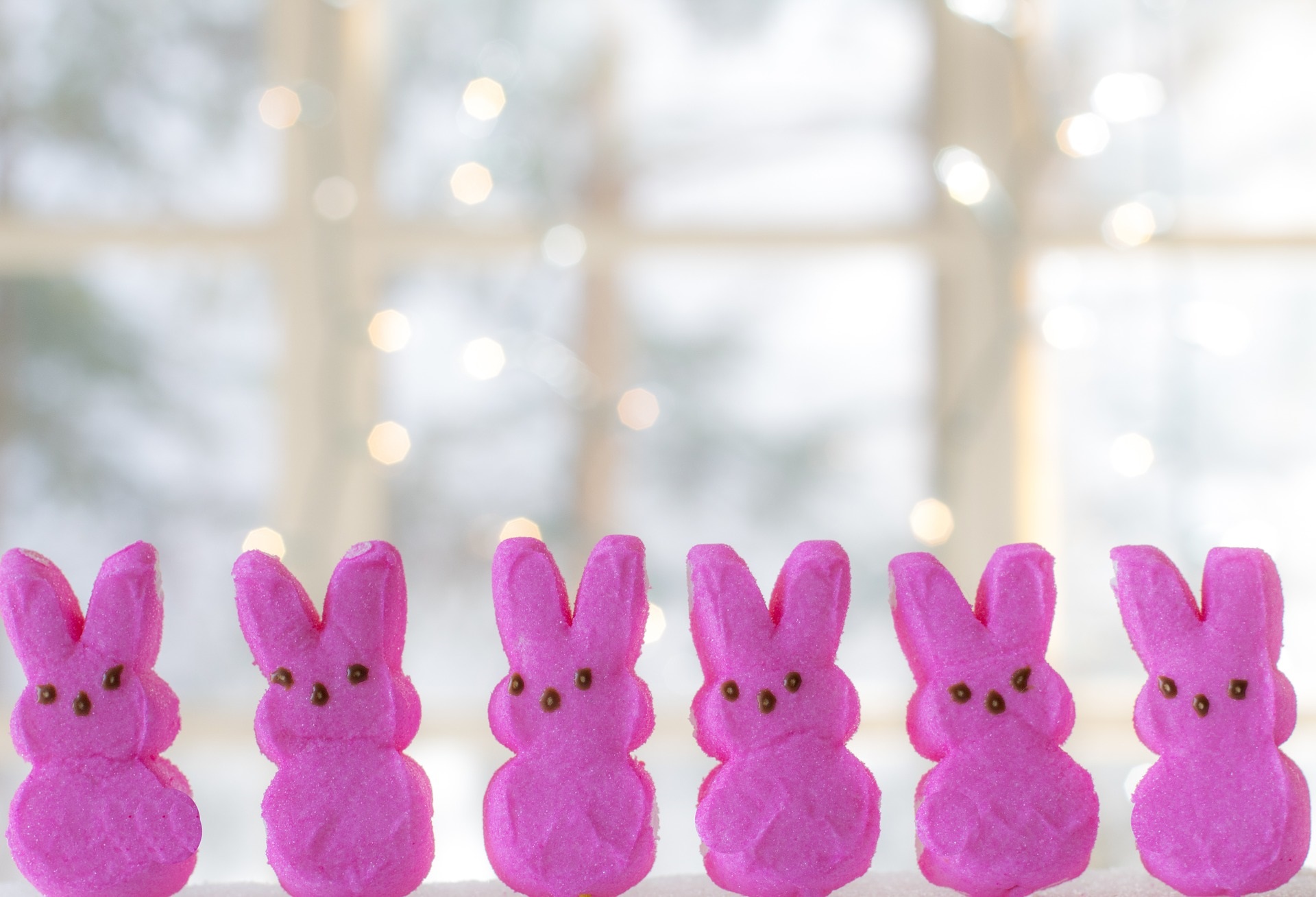 Easter bunnies candy treats peeps pink