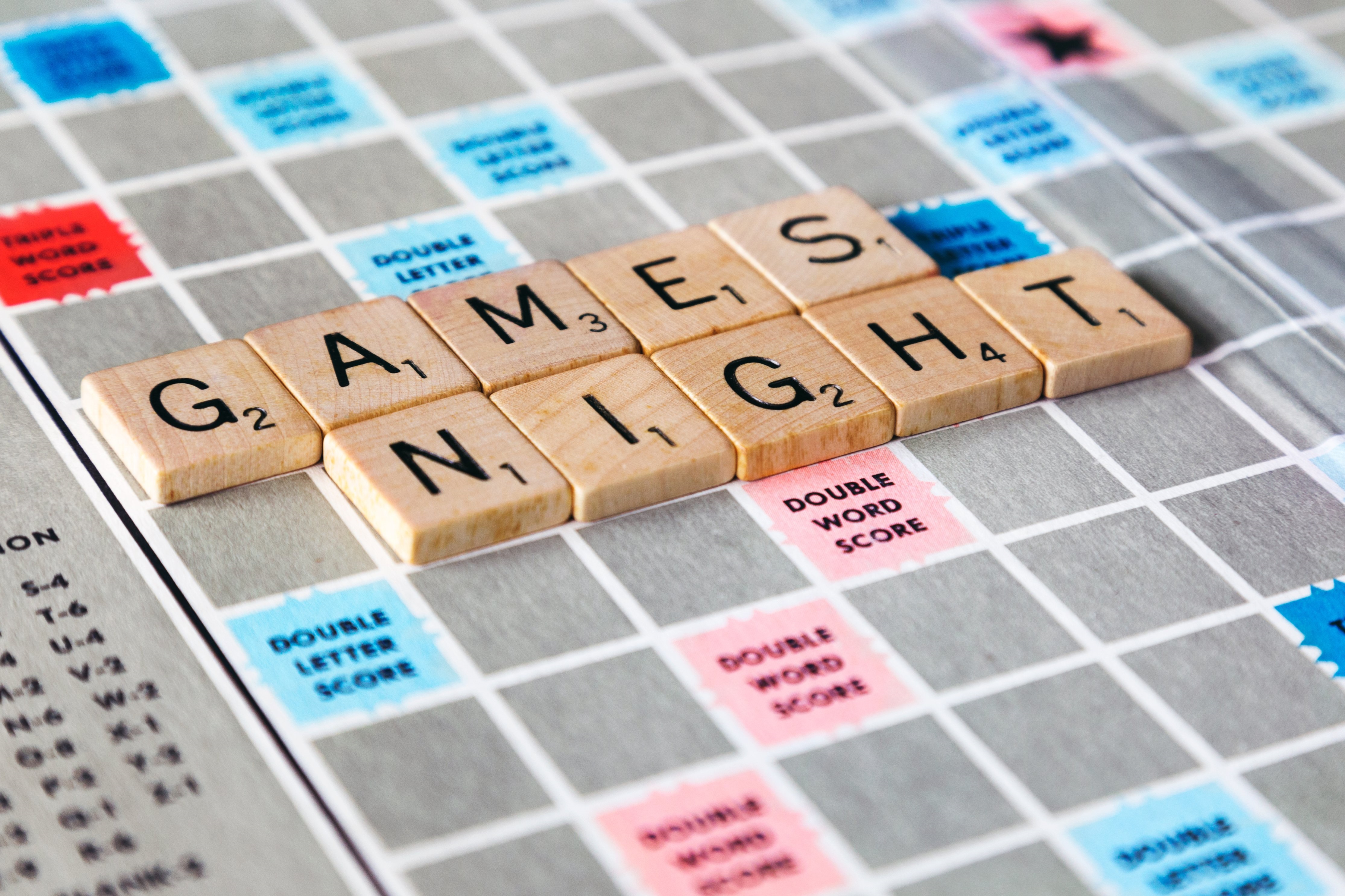 Games Night scrabble tiles