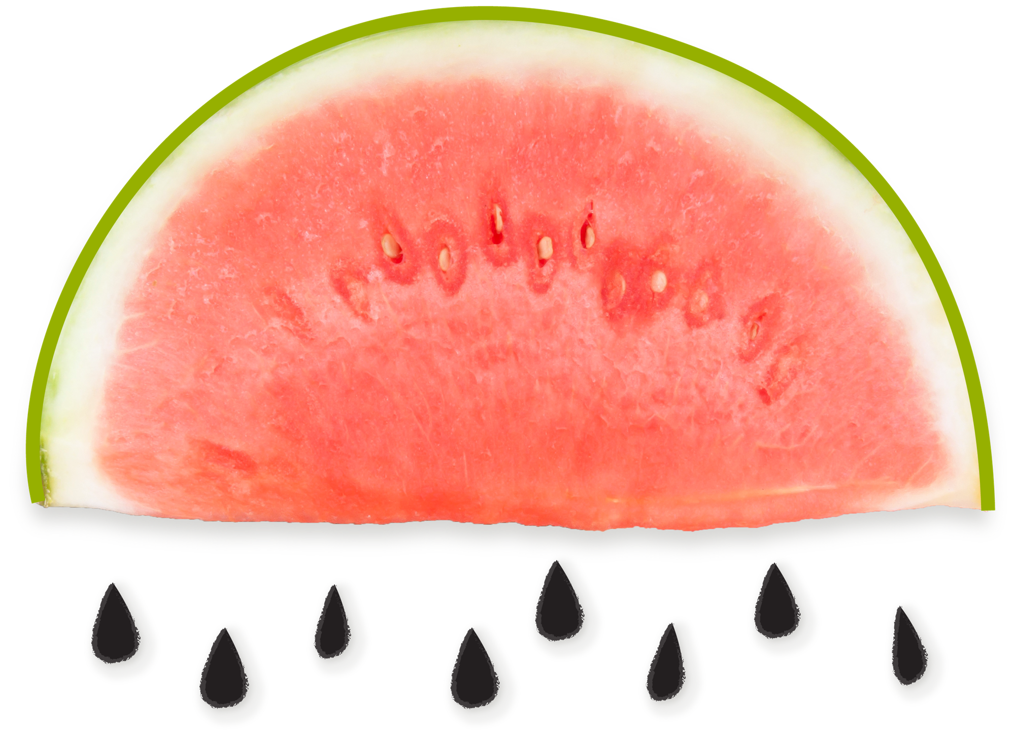 watermelon with seeds dripping like rain
