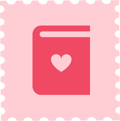 Icons - Postage with Heart Book - Pink