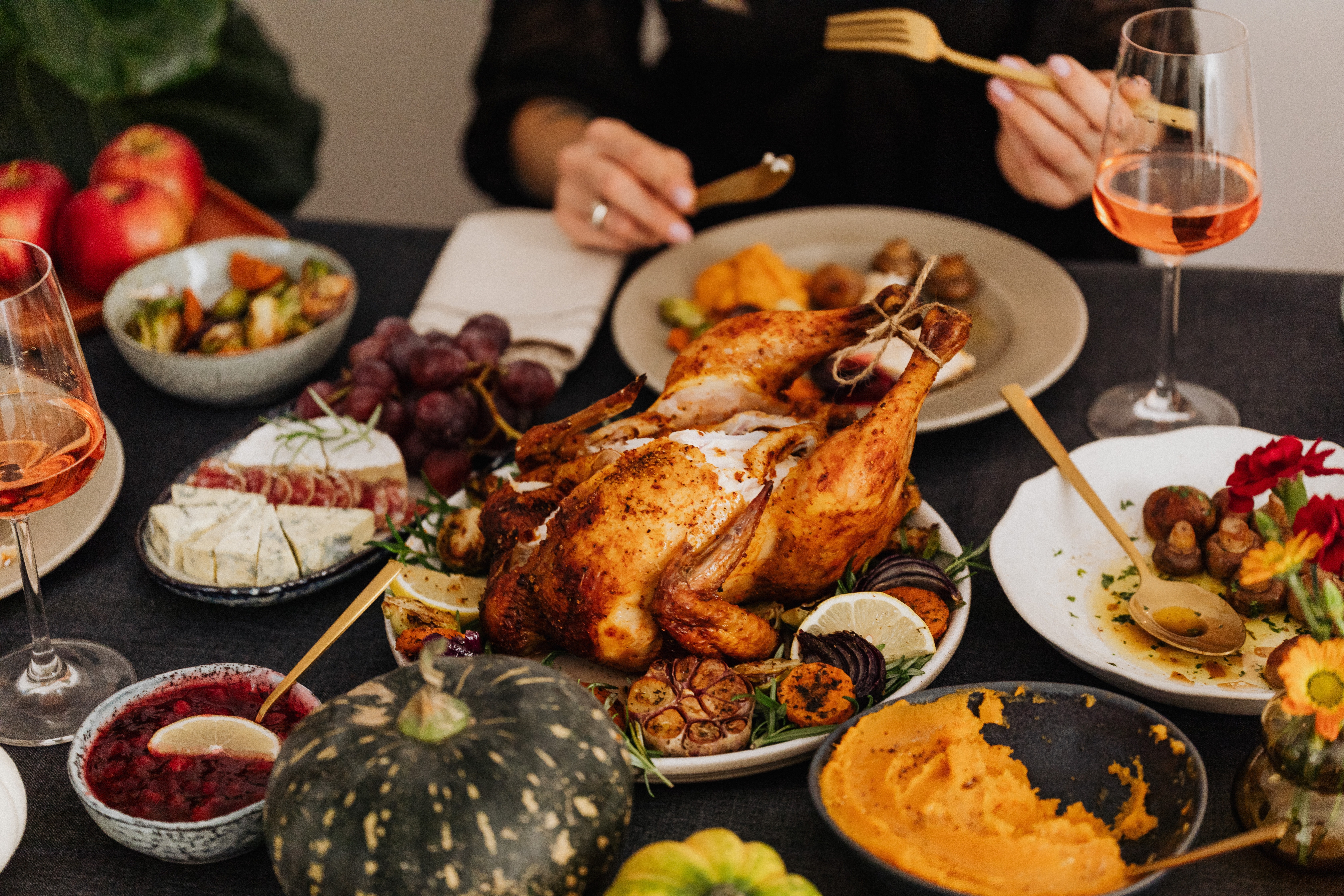 People Eating Thanksgiving Meal